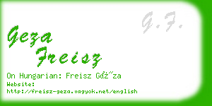 geza freisz business card